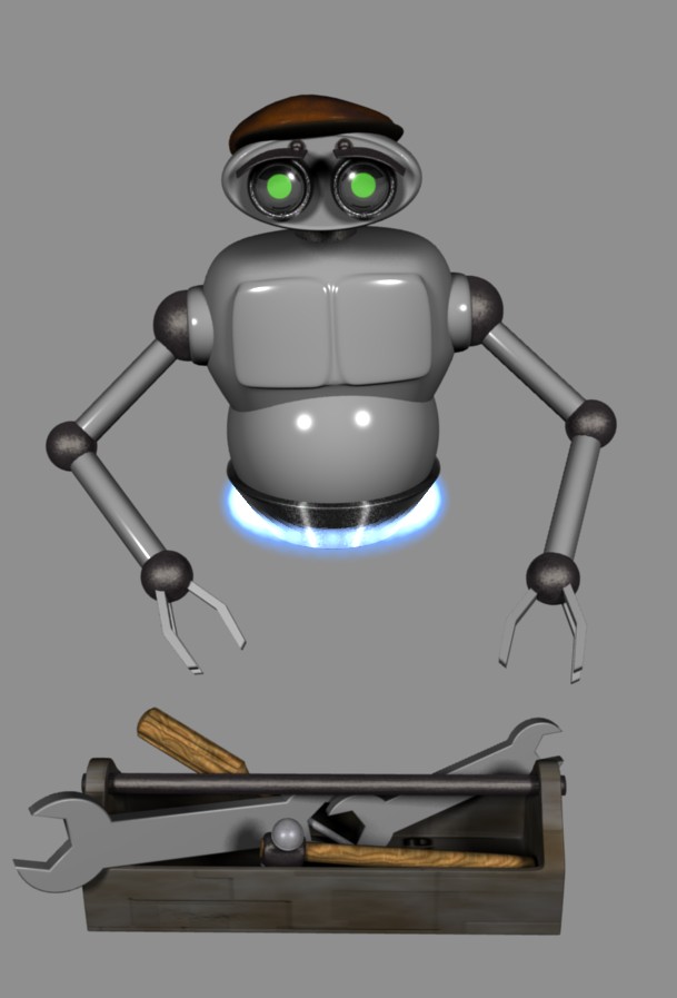 Maintenance Hoverbot - rigged, animated preview image 1